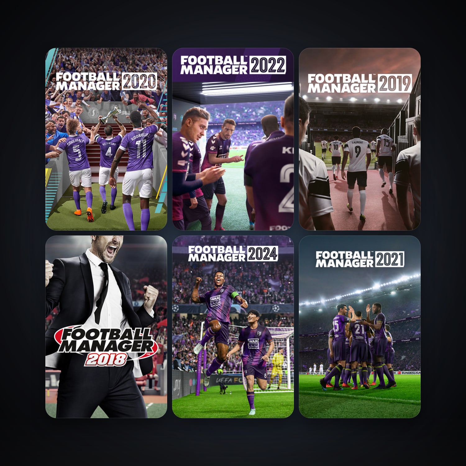Football Manager 2017 + Football Manager 2018, 36 games, Steam 10, clean — HabibiAccounts