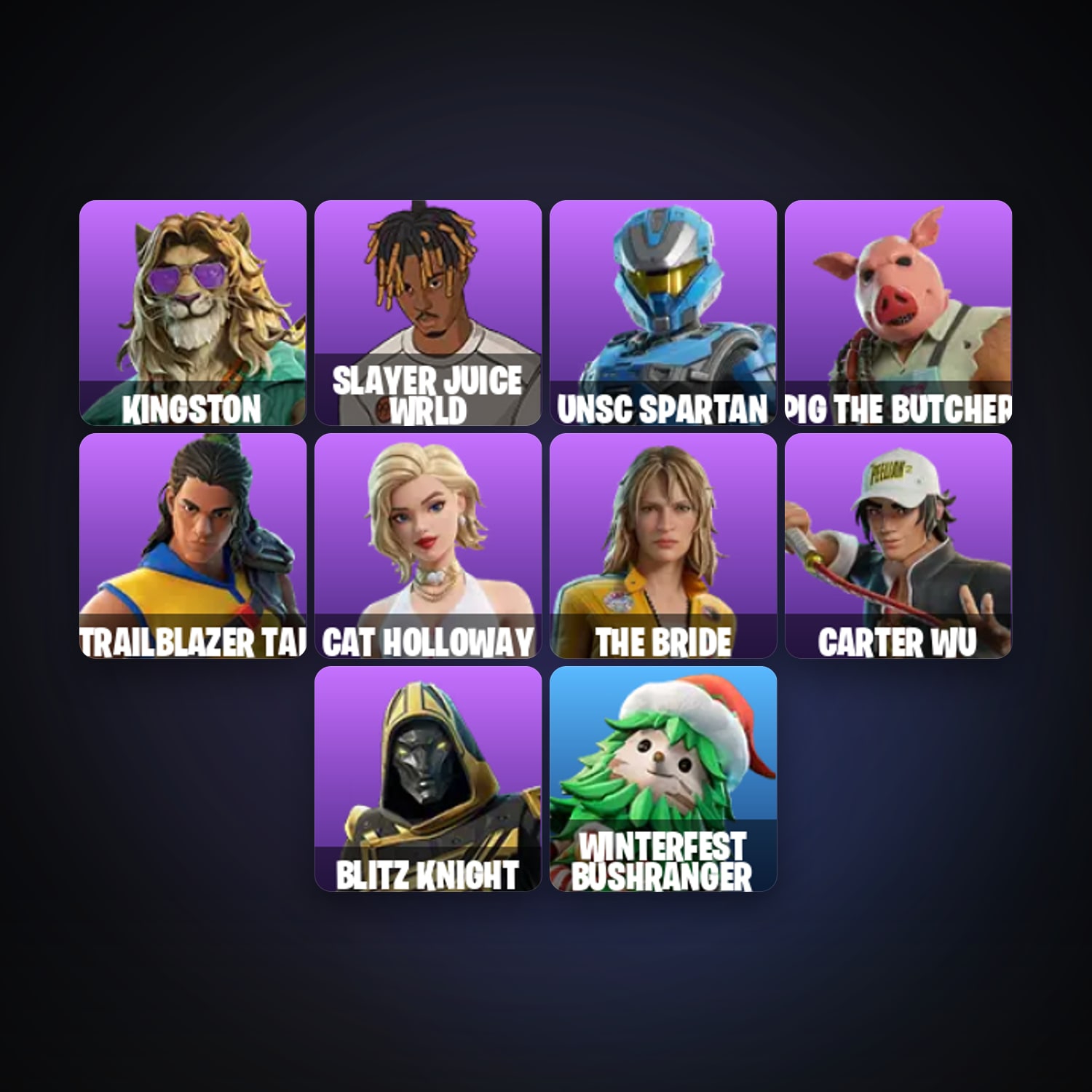 Fortnite account with Kingston & Slayer Juice WRLD — 11 skins — 900 V-Bucks — lvl 574 — HabibiAccounts