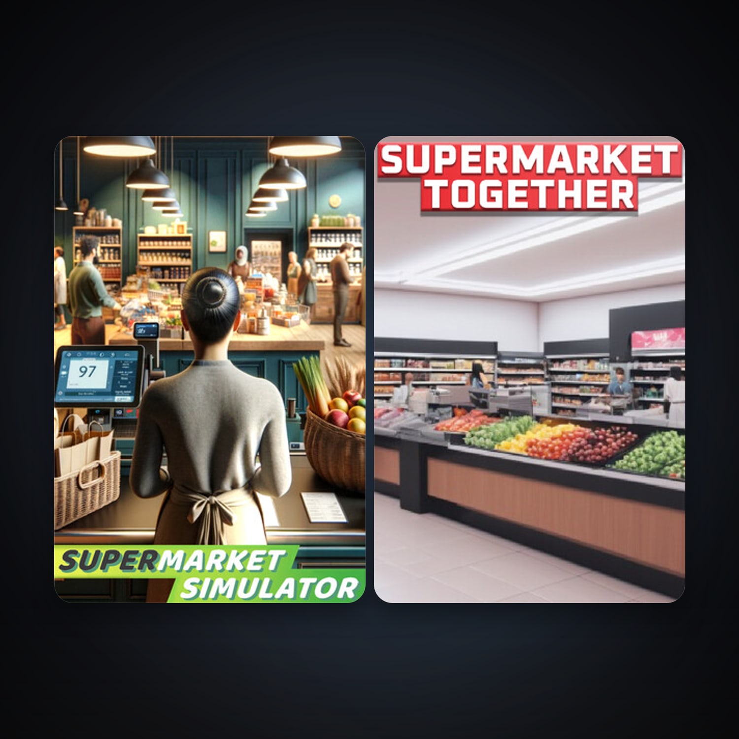 Supermarket Simulator + Supermarket Together, 3 games, clean — HabibiAccounts