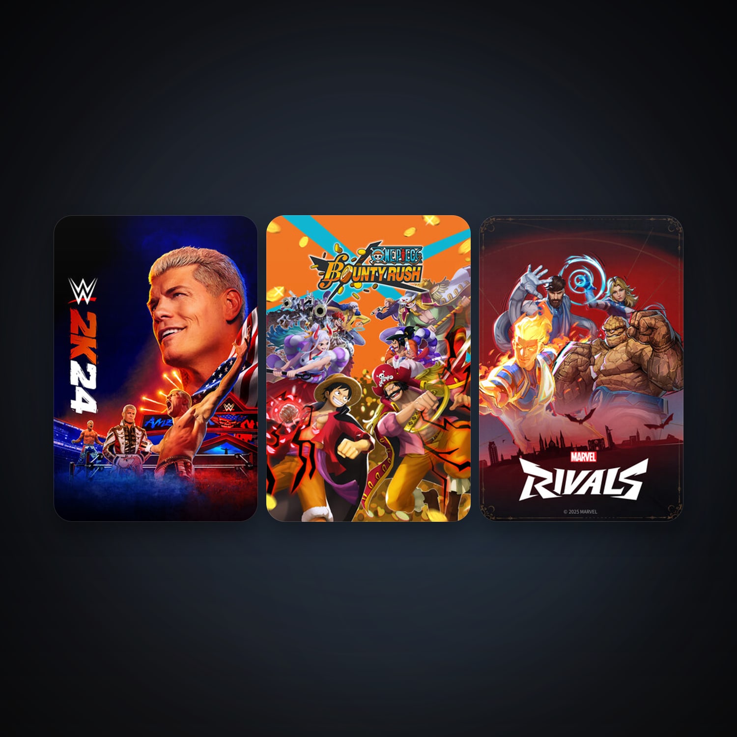 WWE 2K24 + Marvel Rivals, 5 games, clean — HabibiAccounts