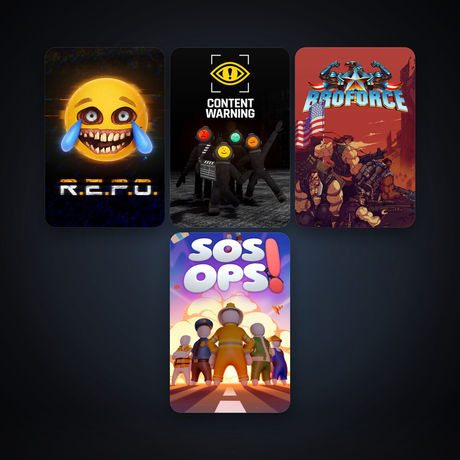 Broforce + SOS OPS!, 7 games, clean — HabibiAccounts