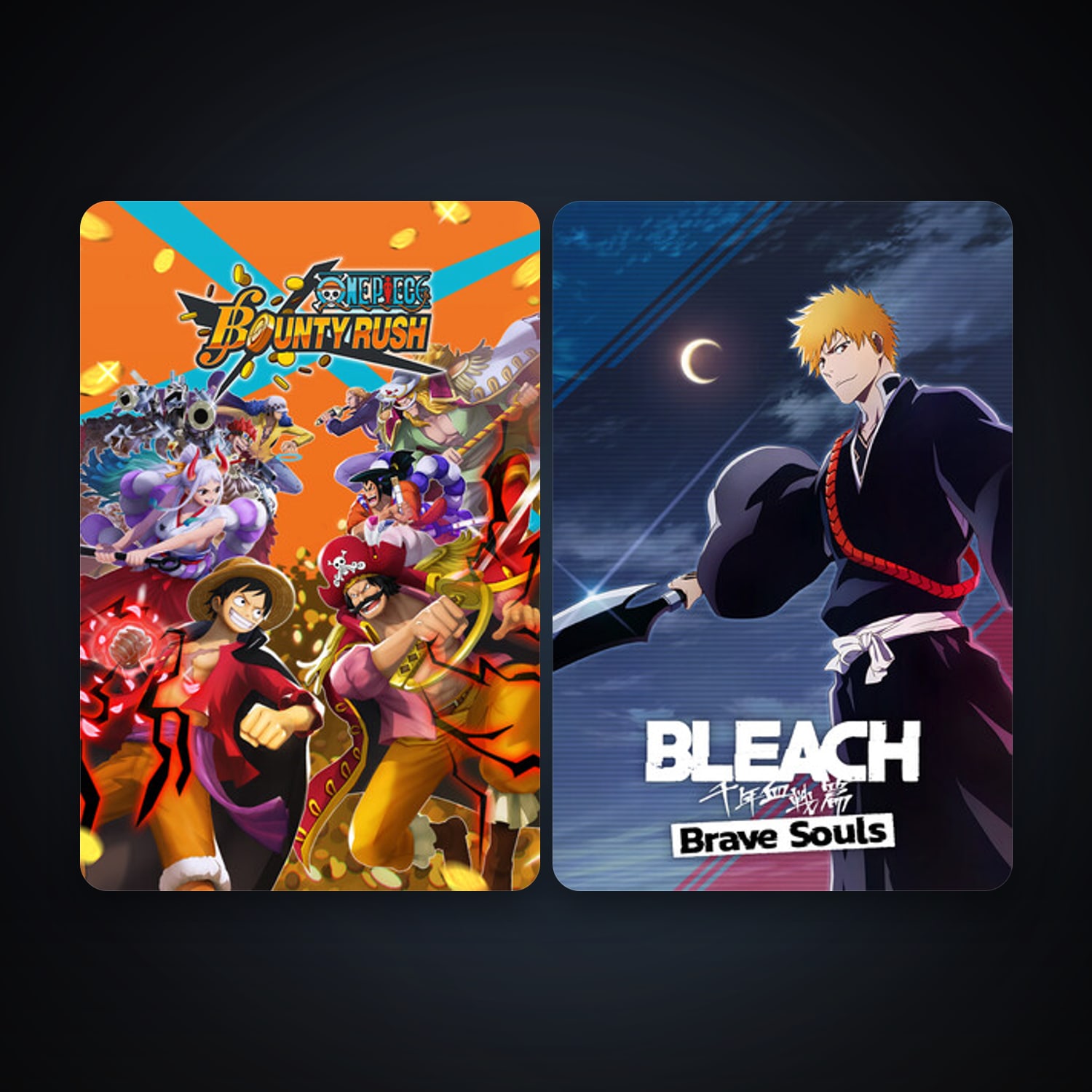 BLEACH Brave Souls + ONE PIECE Bounty Rush, 3 games, clean — HabibiAccounts