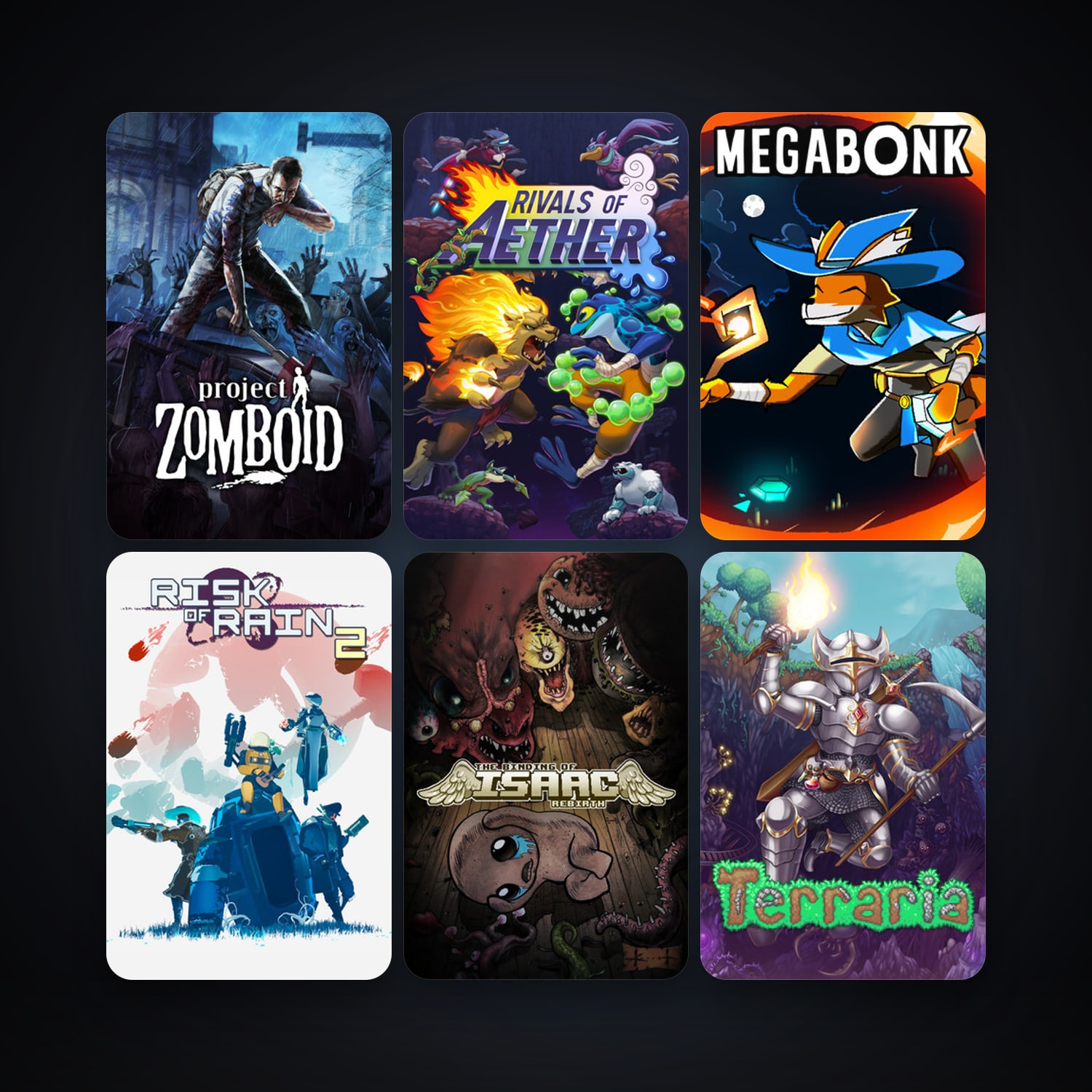 Terraria + Project Zomboid, 36 games, clean — HabibiAccounts