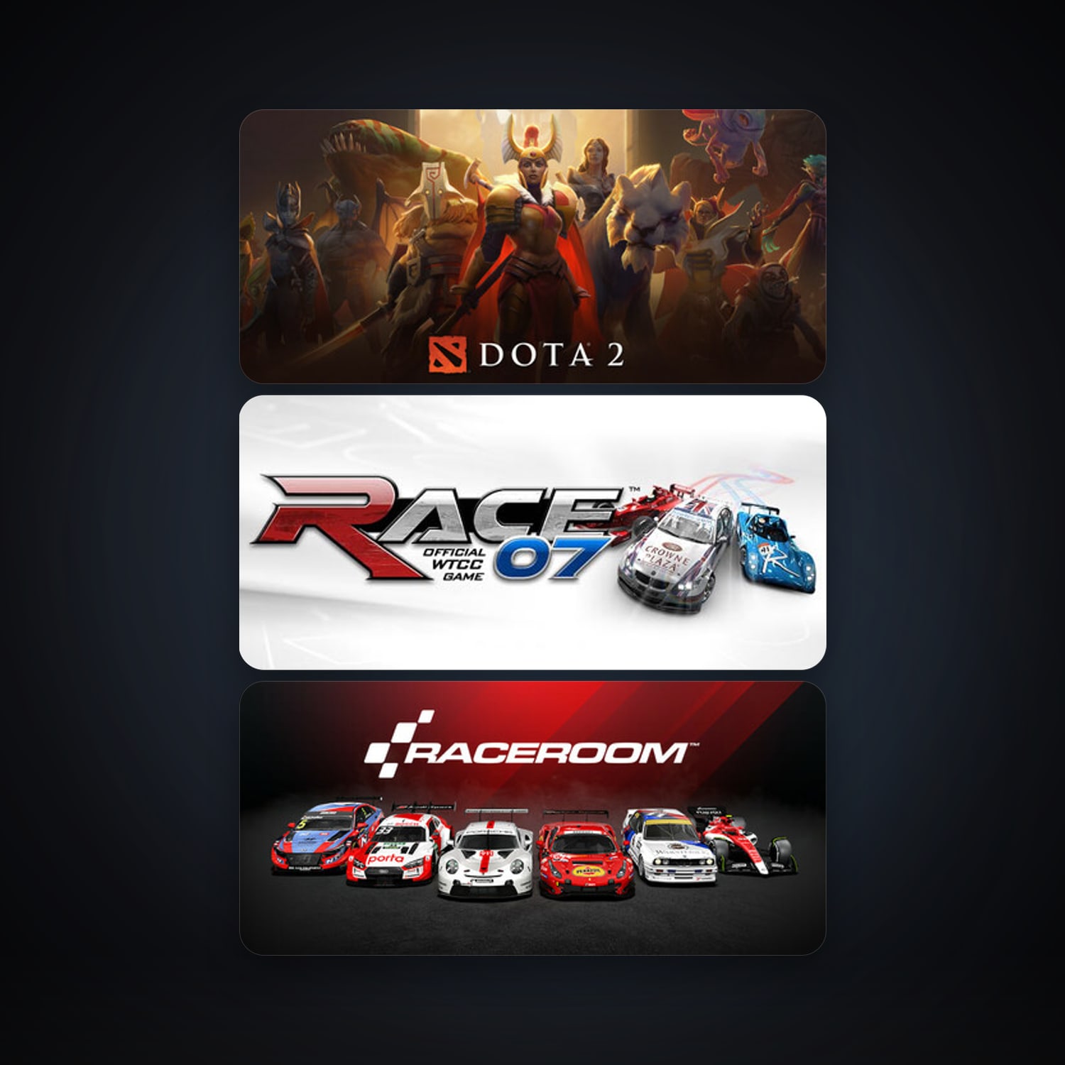 Dota 2 + RACE 07, 14 games, clean — HabibiAccounts
