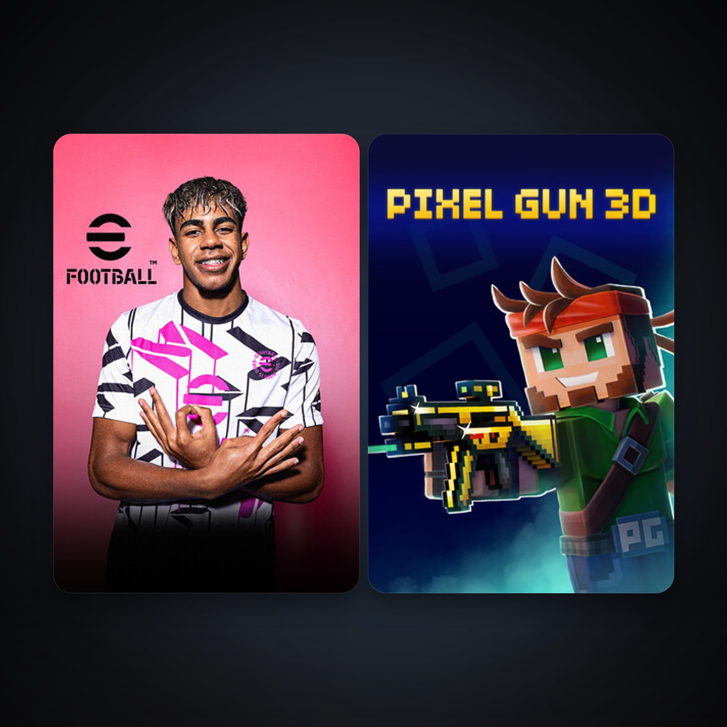 eFootball 2024 + Pixel Gun 3D: PC Edition, 5 games, clean — HabibiAccounts