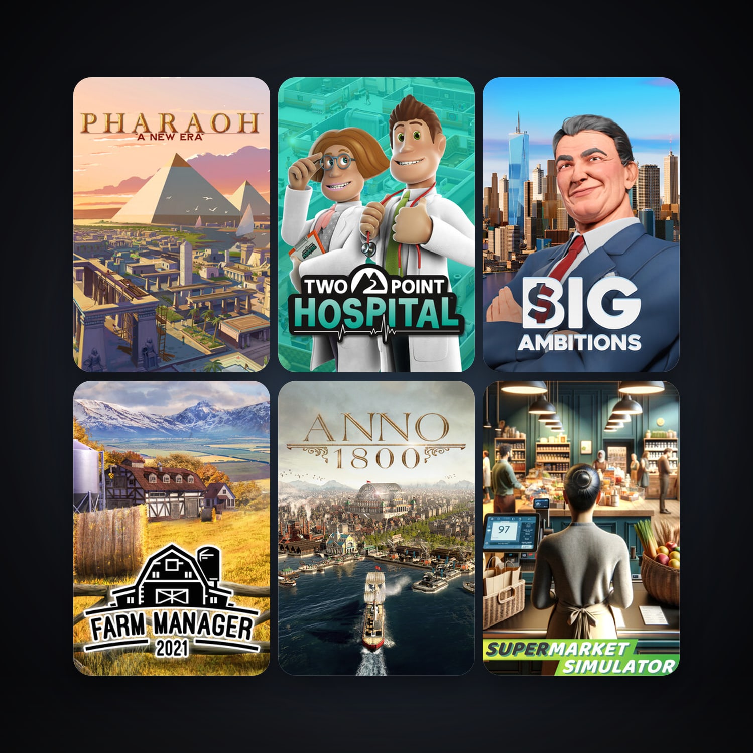 SPORE + Two Point Hospital, 17 games, clean — HabibiAccounts