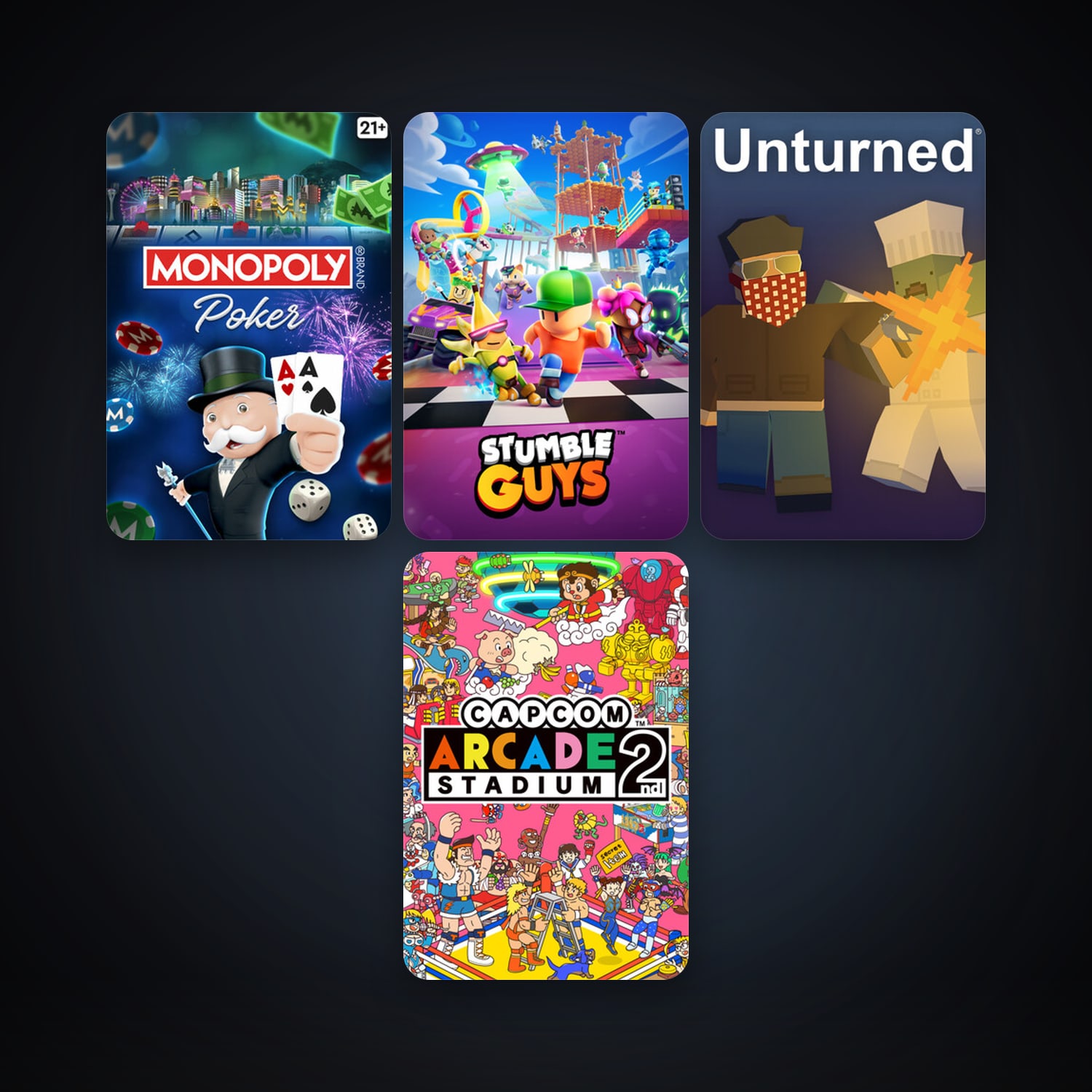 Unturned + MONOPOLY Poker, 5 games, clean — HabibiAccounts
