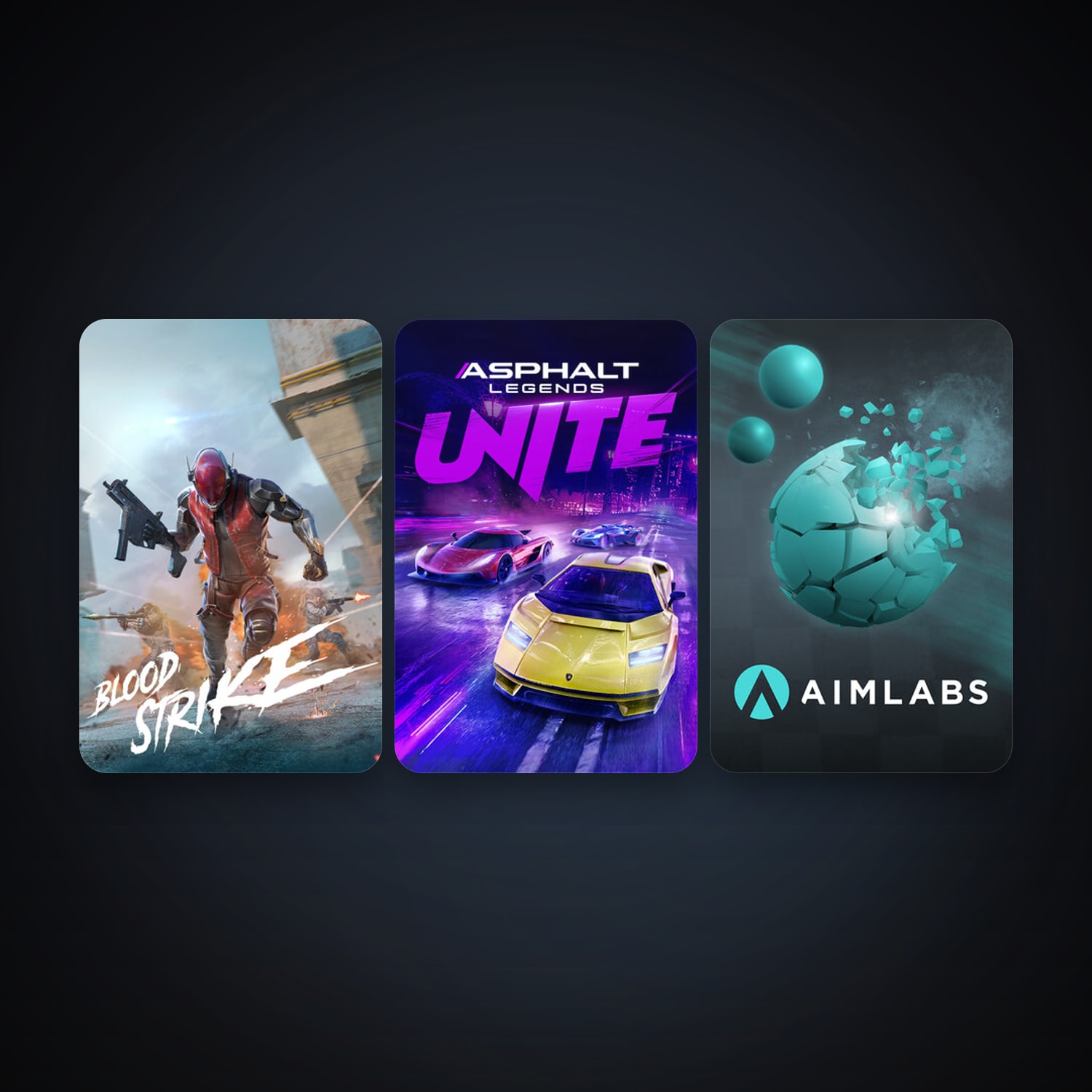 Aimlabs + Asphalt Legends Unite, 3 games, clean — HabibiAccounts