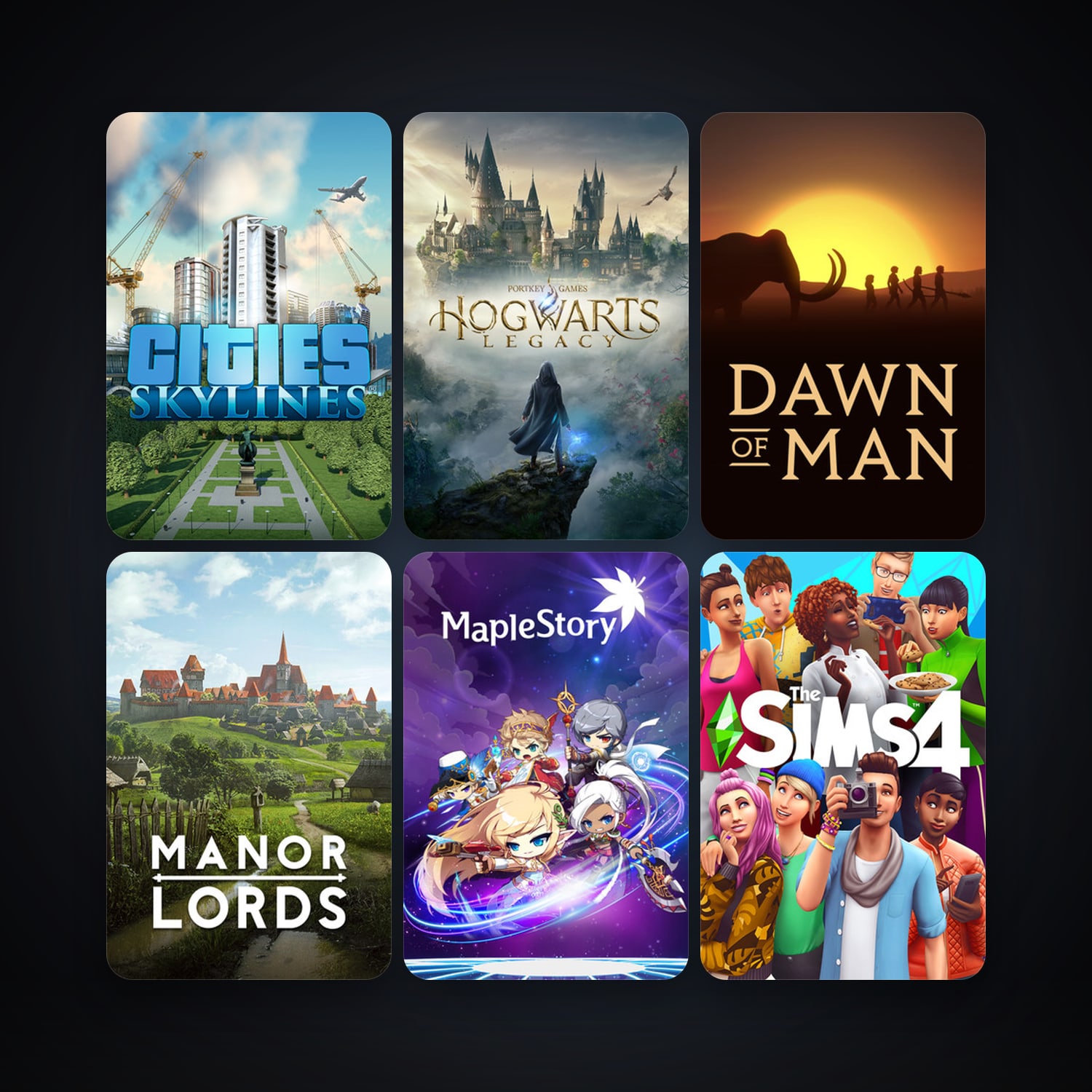 MapleStory + Cities: Skylines, 6 games, clean — HabibiAccounts