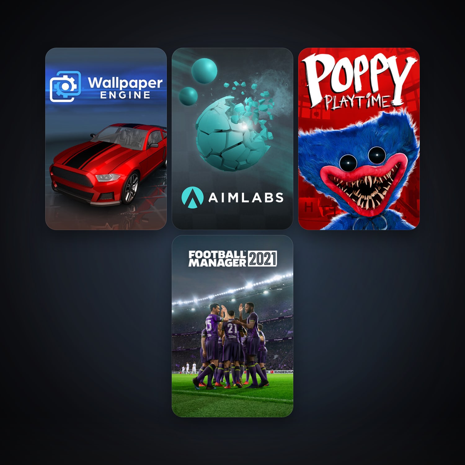 Wallpaper Engine + Aimlabs, 14 games, clean — HabibiAccounts