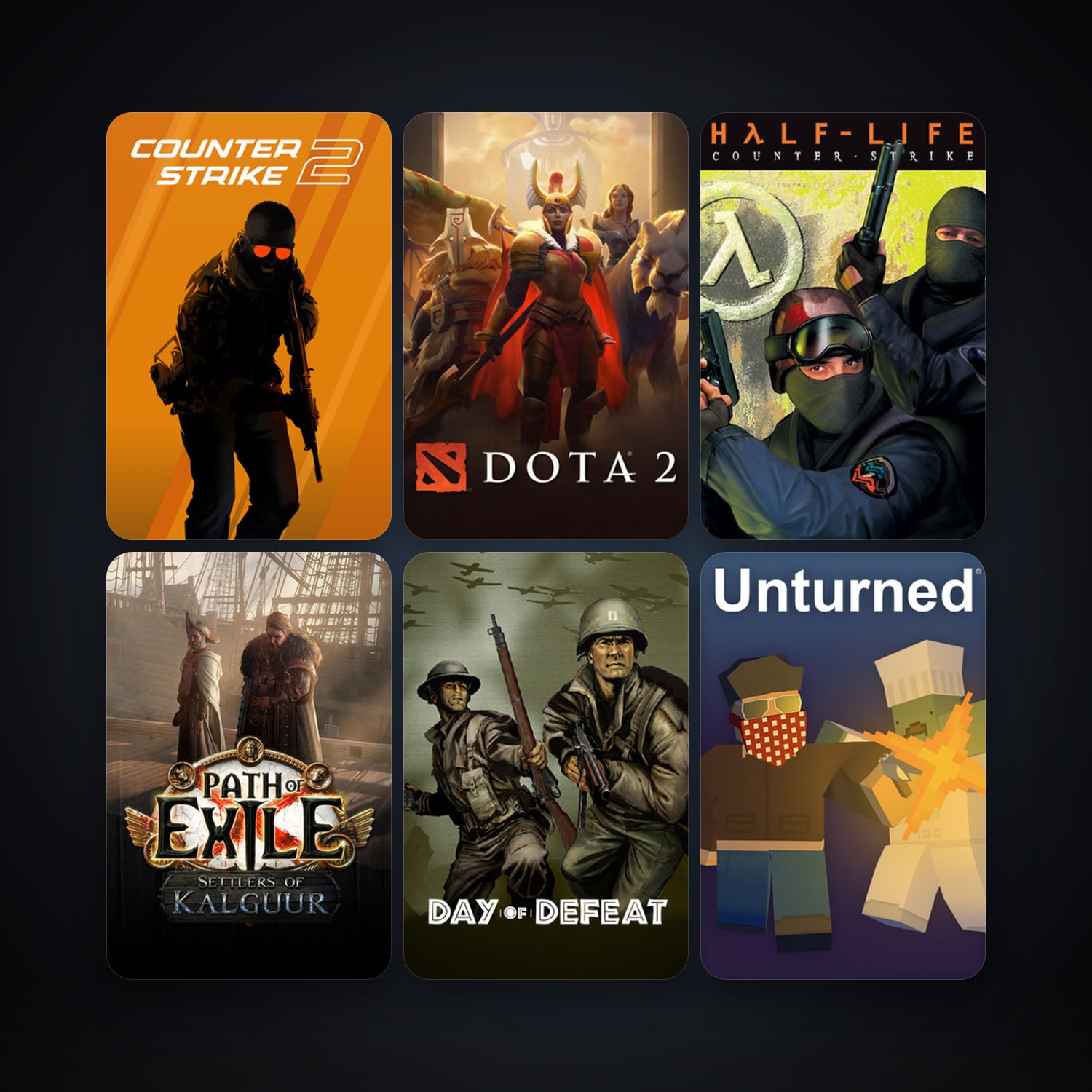 Counter-Strike + Day of Defeat, 12 games, Steam 10, clean — HabibiAccounts