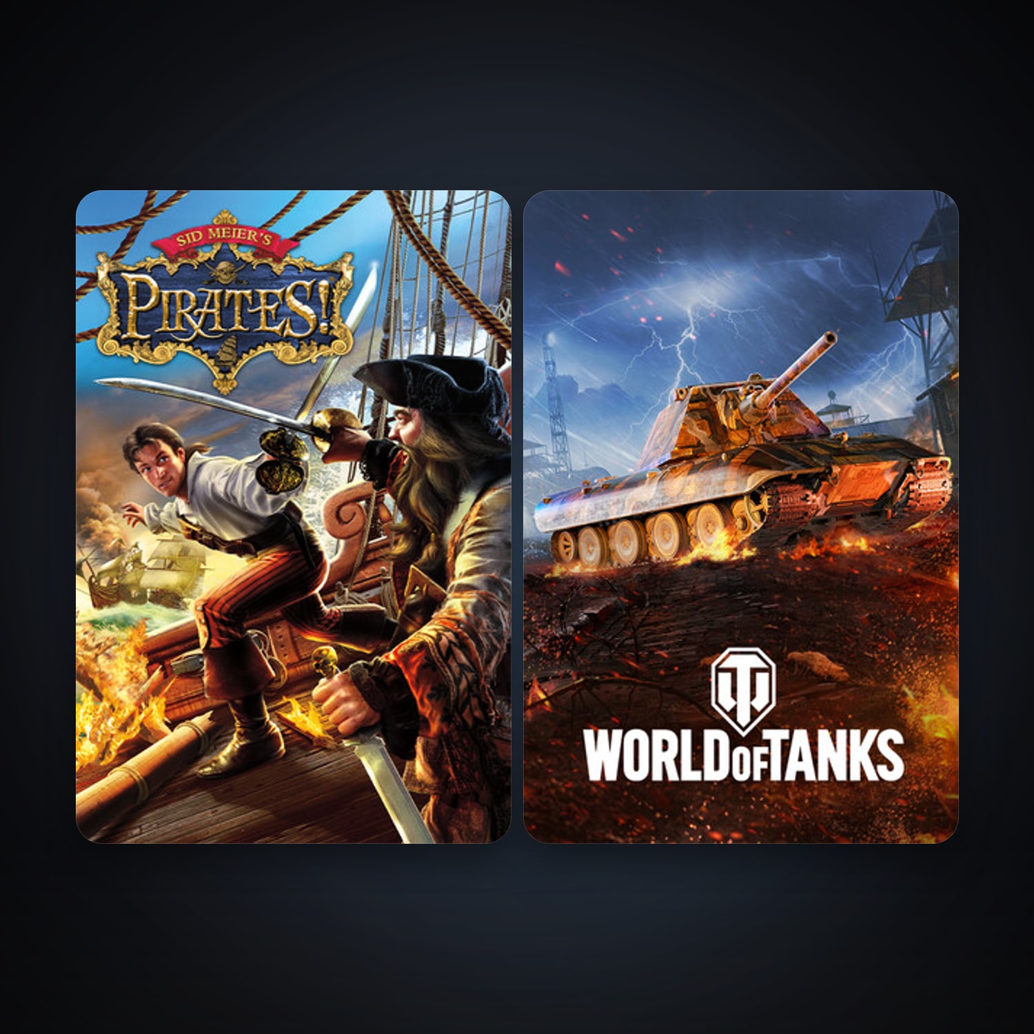 Sid Meier's Pirates! + World of Tanks, 2 games, clean — HabibiAccounts