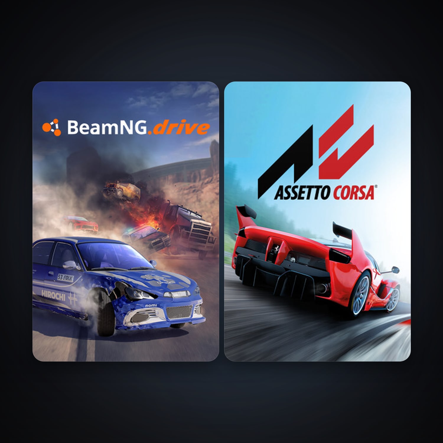 Assetto Corsa + BeamNG.drive, 3 games, clean — HabibiAccounts