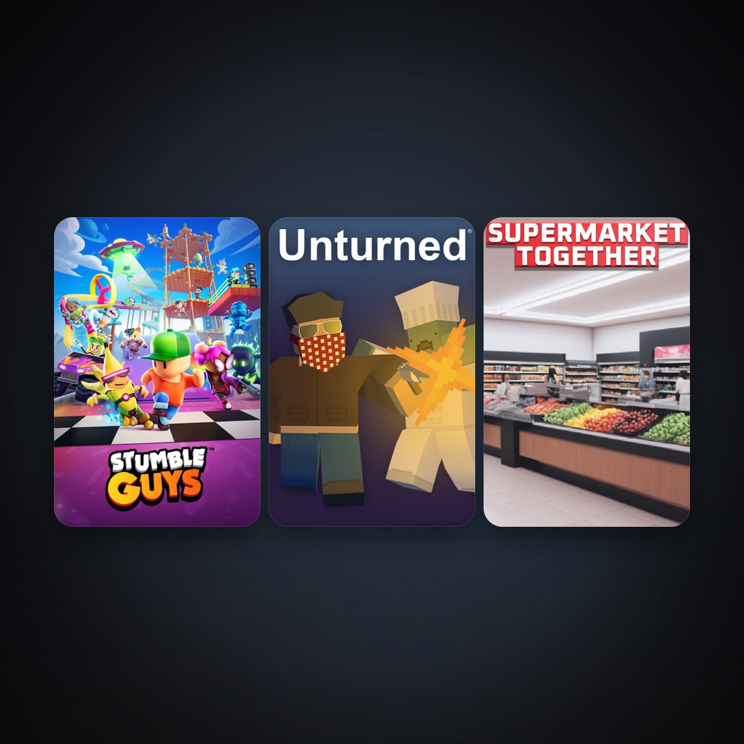 Unturned + Stumble Guys, 7 games, clean — HabibiAccounts