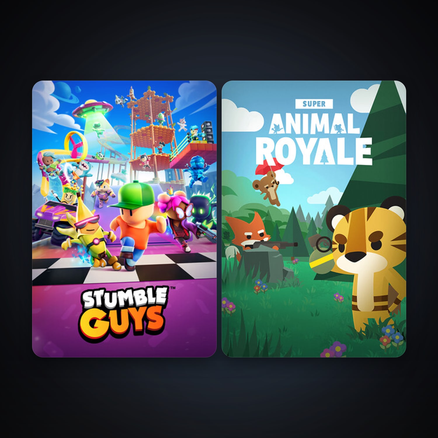 Super Animal Royale + Stumble Guys, 4 games, clean — HabibiAccounts