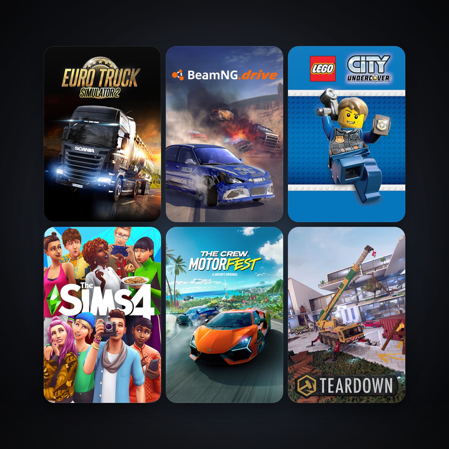 RaceRoom Racing Experience + Euro Truck Simulator 2, 25 games, clean — HabibiAccounts