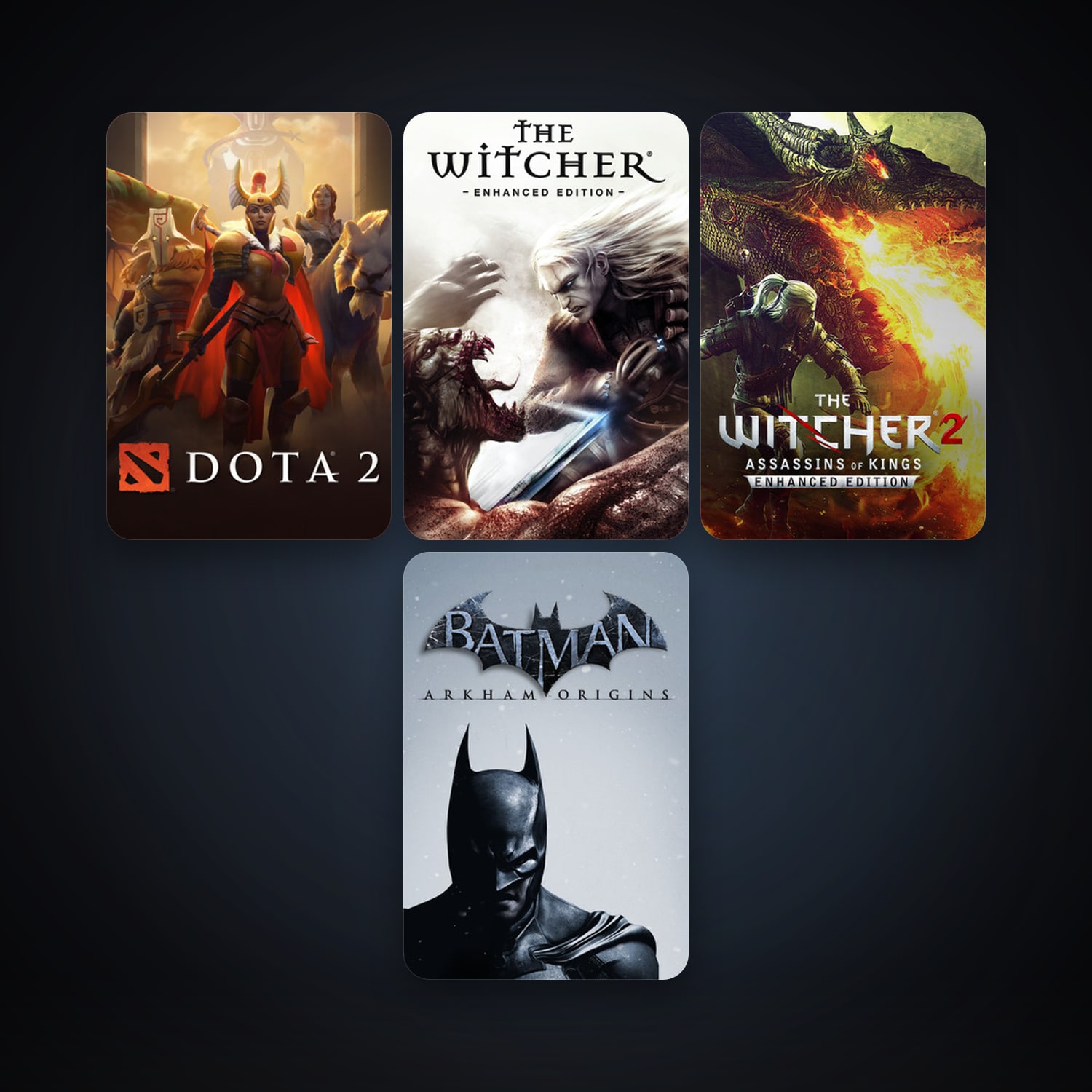 Dota 2 + The Witcher: Enhanced Edition Director's Cut, 7 games, clean — HabibiAccounts