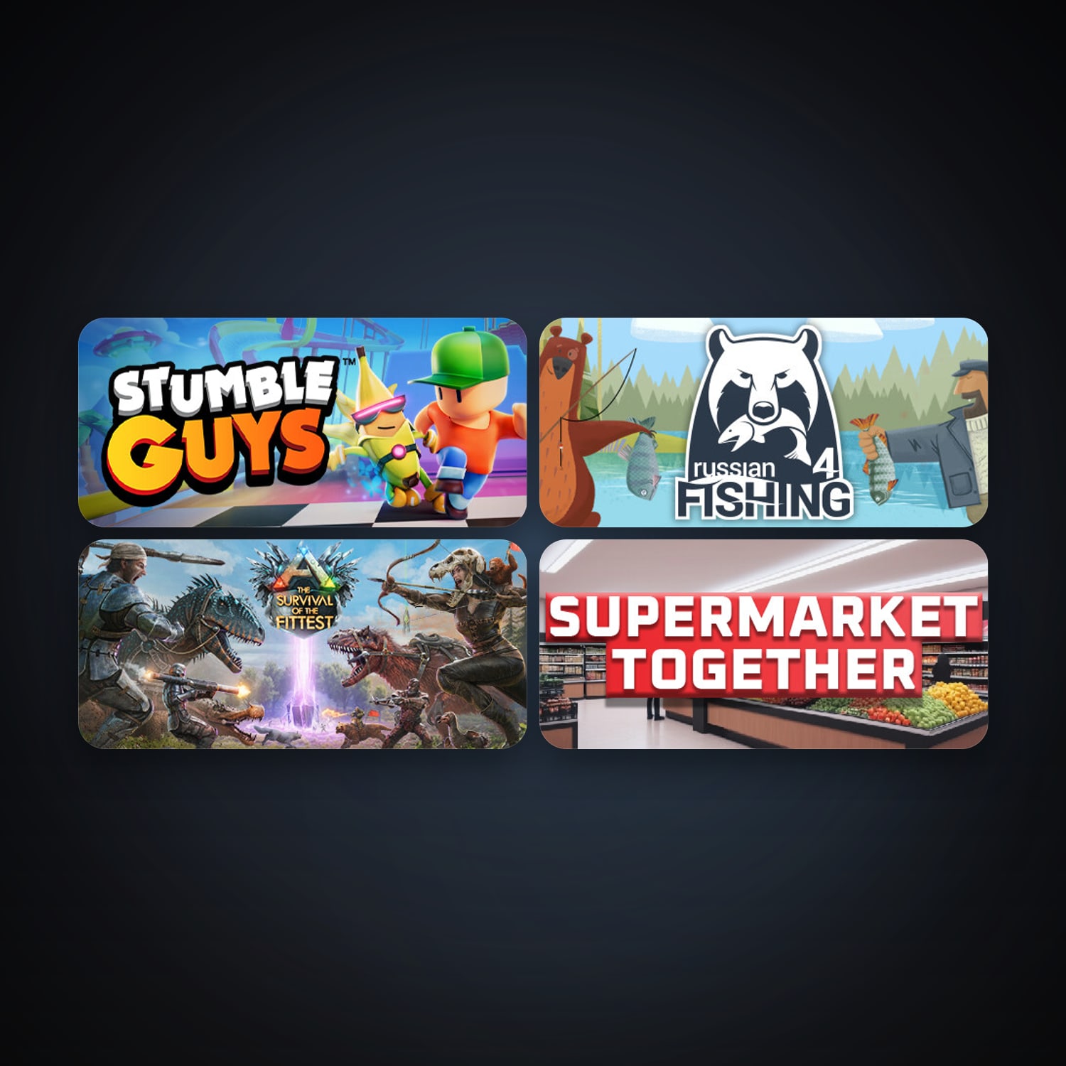 ARK: The Survival Of The Fittest + Russian Fishing 4, 10 games, clean — HabibiAccounts