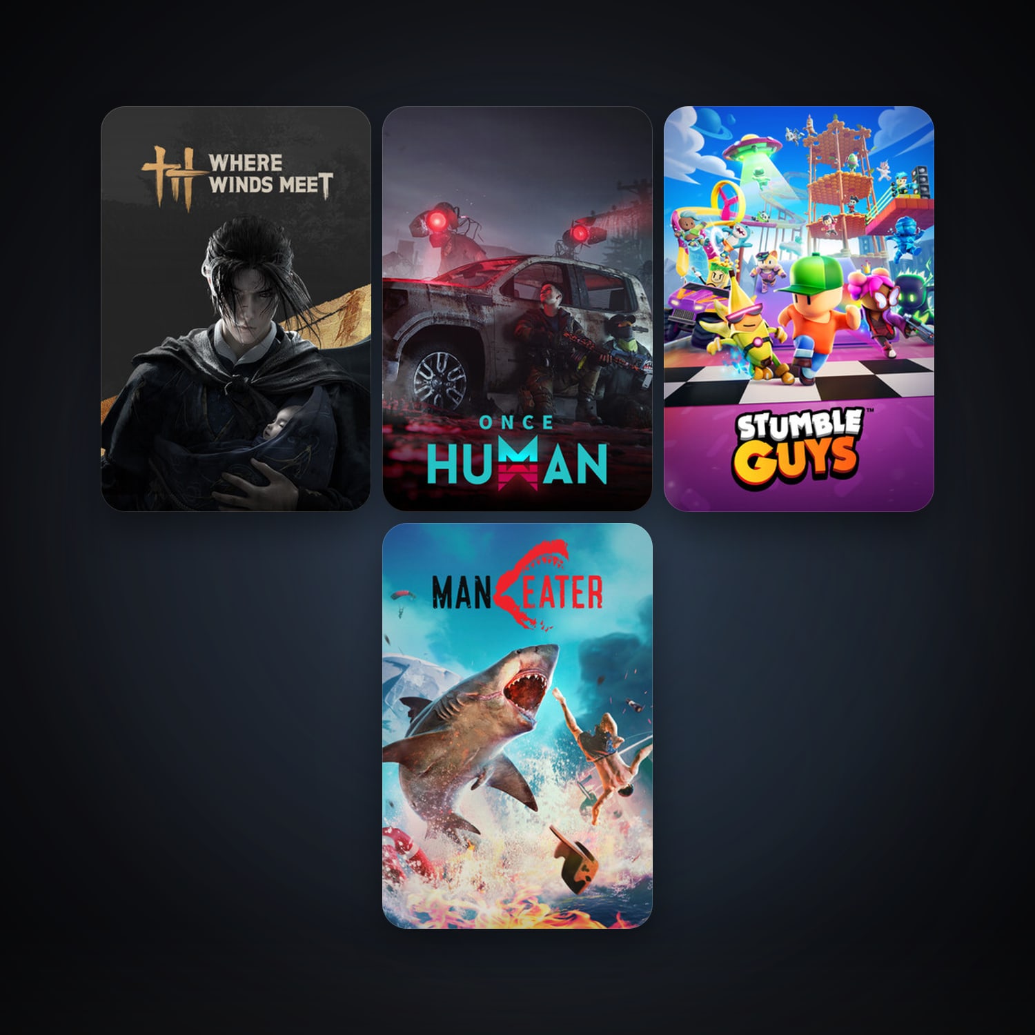 Maneater + Stumble Guys, 9 games, clean — HabibiAccounts