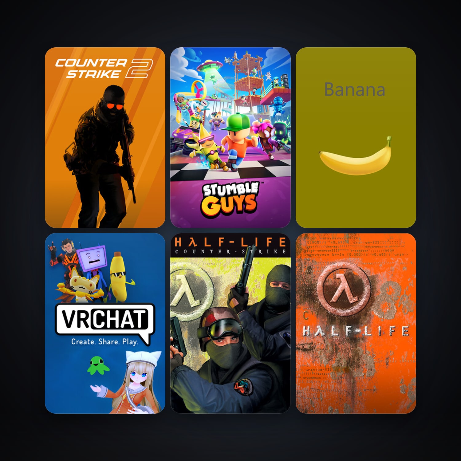 Counter-Strike + Half-Life, 12 games, Steam 10, clean — HabibiAccounts