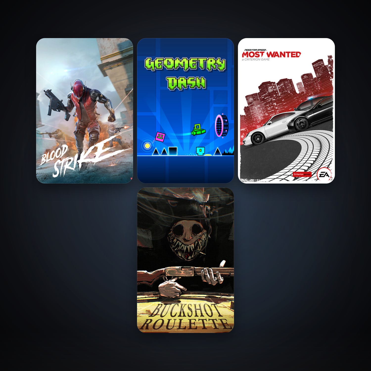 Geometry Dash + Need for Speed Most Wanted, 10 games, clean — HabibiAccounts