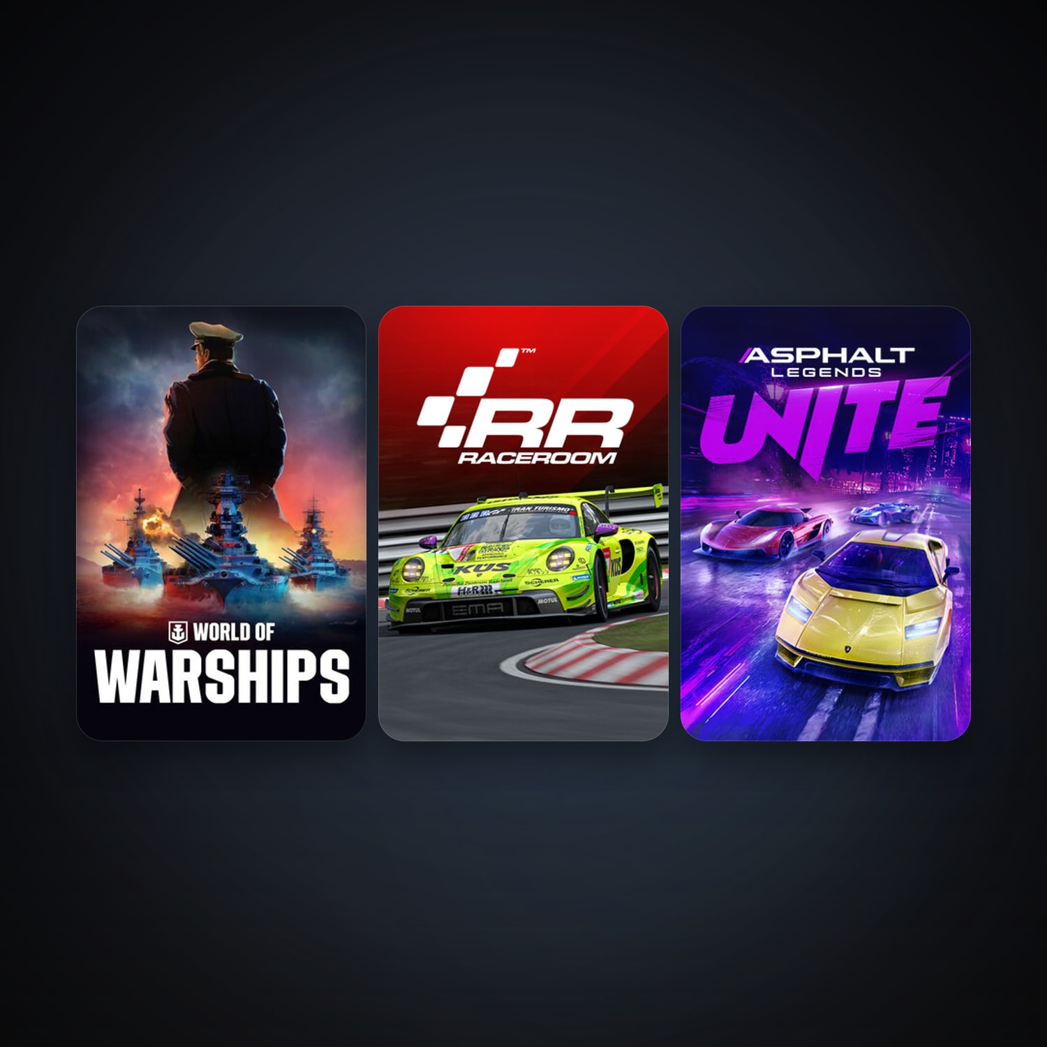 RaceRoom Racing Experience + World of Warships, 6 games, clean — HabibiAccounts