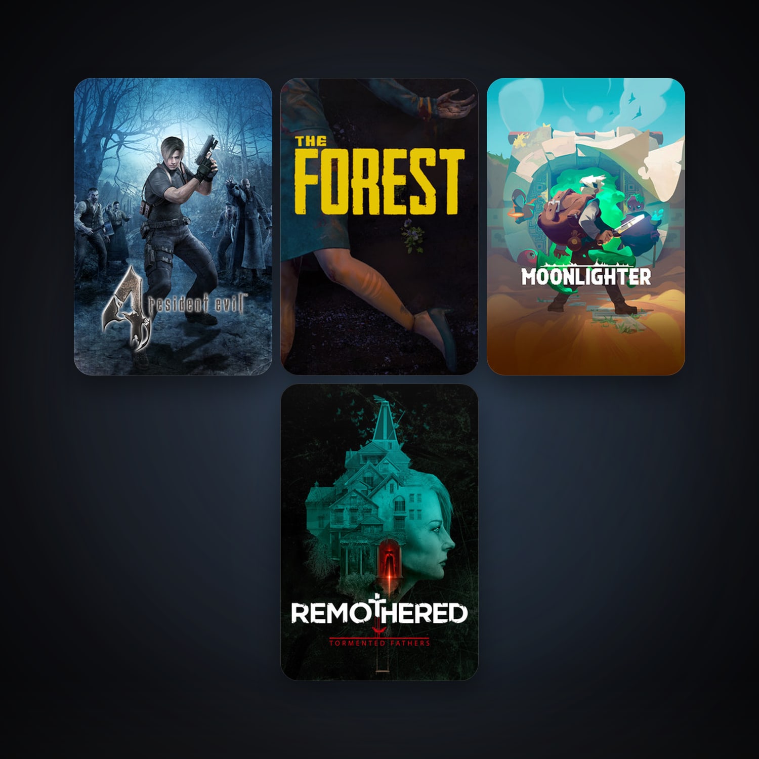 The Forest + resident evil 4 (2005), 7 games, clean — HabibiAccounts