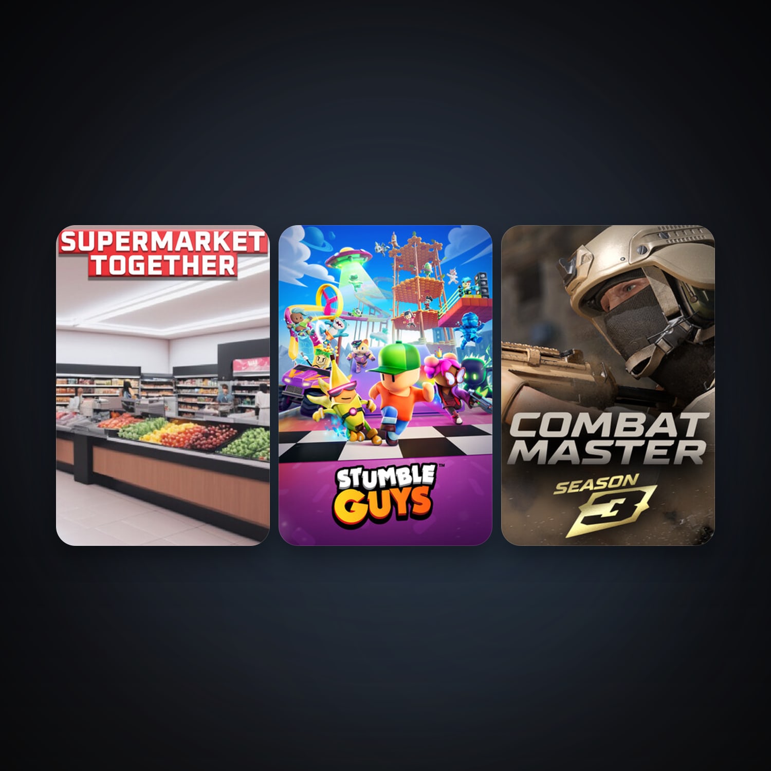 Stumble Guys + Combat Master: Season 1, 8 games, clean — HabibiAccounts
