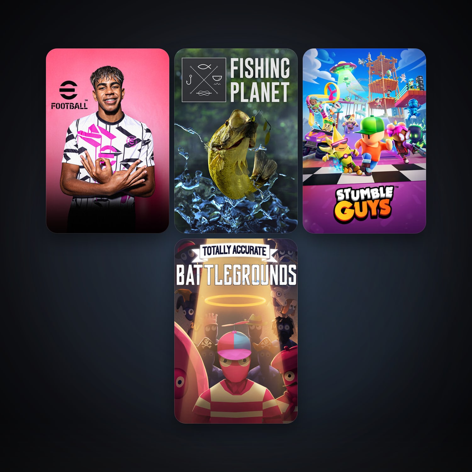Fishing Planet + Totally Accurate Battlegrounds, 6 games, clean — HabibiAccounts
