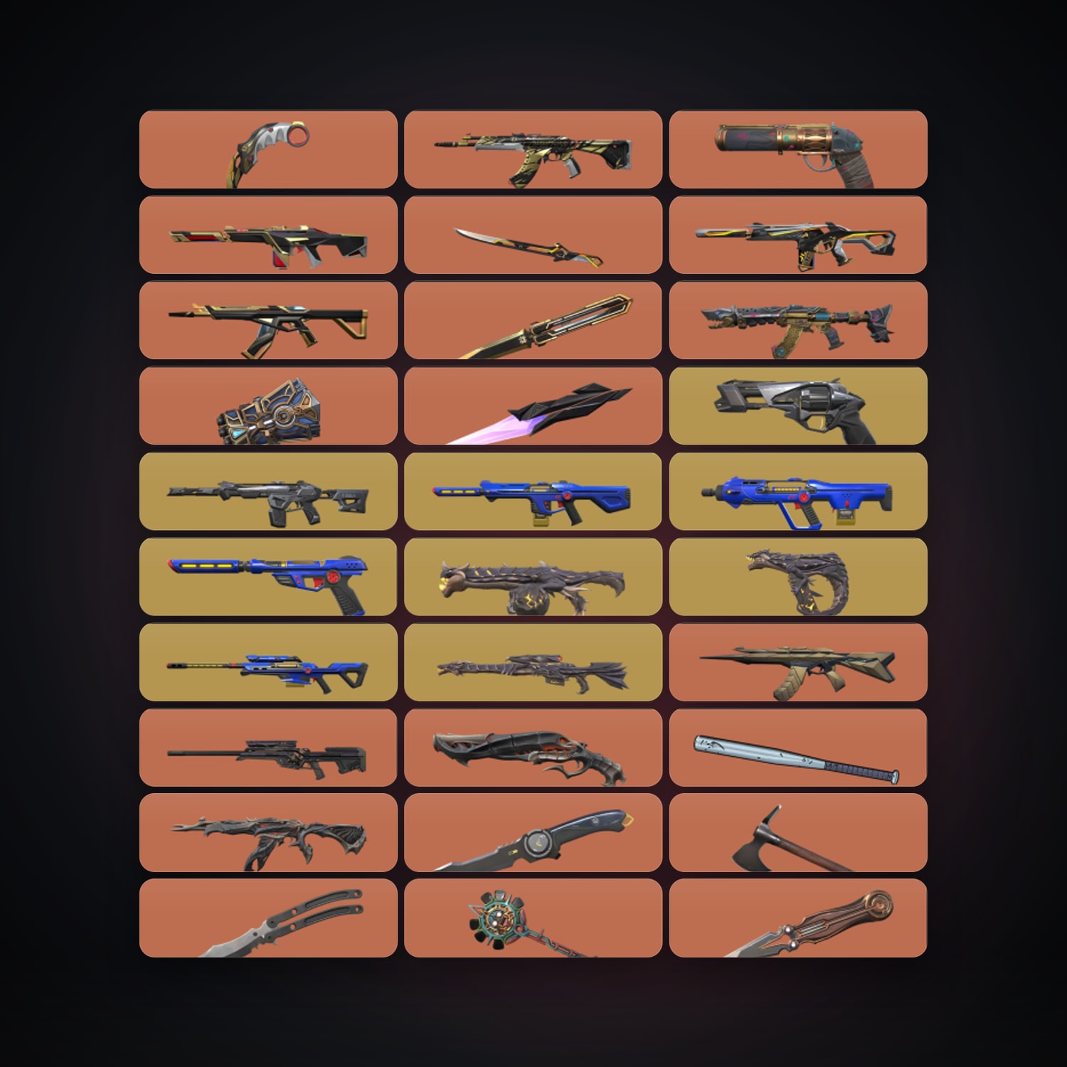 NA Gold 2 locker — 43 knives, 355 skins, lvl 476 — HabibiAccounts