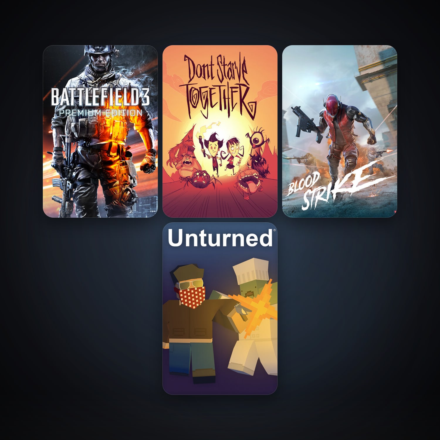 Unturned + Don't Starve Together, 6 games, clean — HabibiAccounts