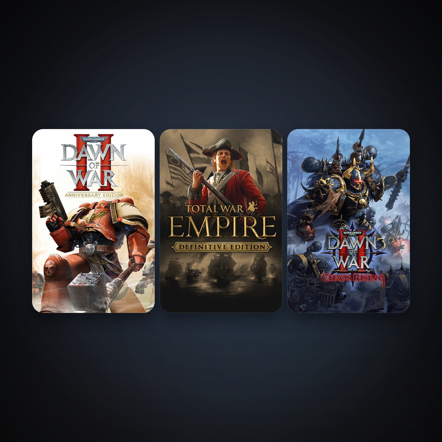 Empire: Total War + Warhammer 40,000: Dawn of War II, 4 games, clean — HabibiAccounts