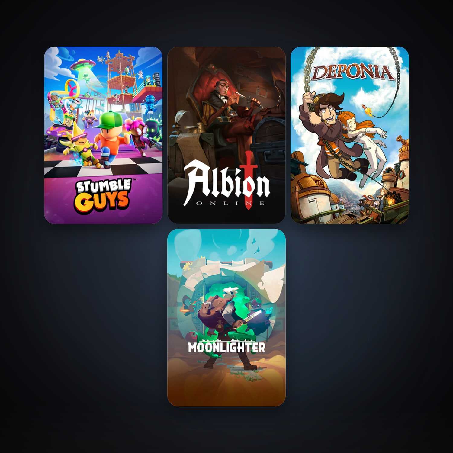 Deponia + Moonlighter, 8 games, clean — HabibiAccounts