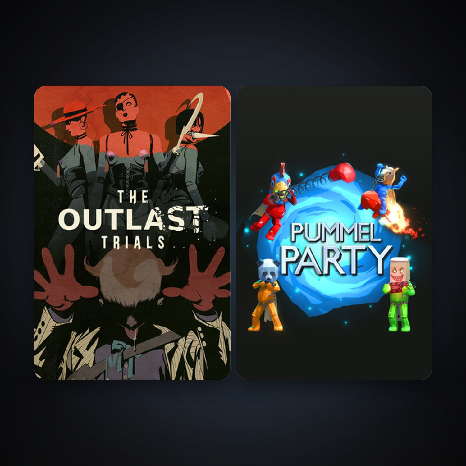 Pummel Party + The Outlast Trials, 4 games, clean — HabibiAccounts