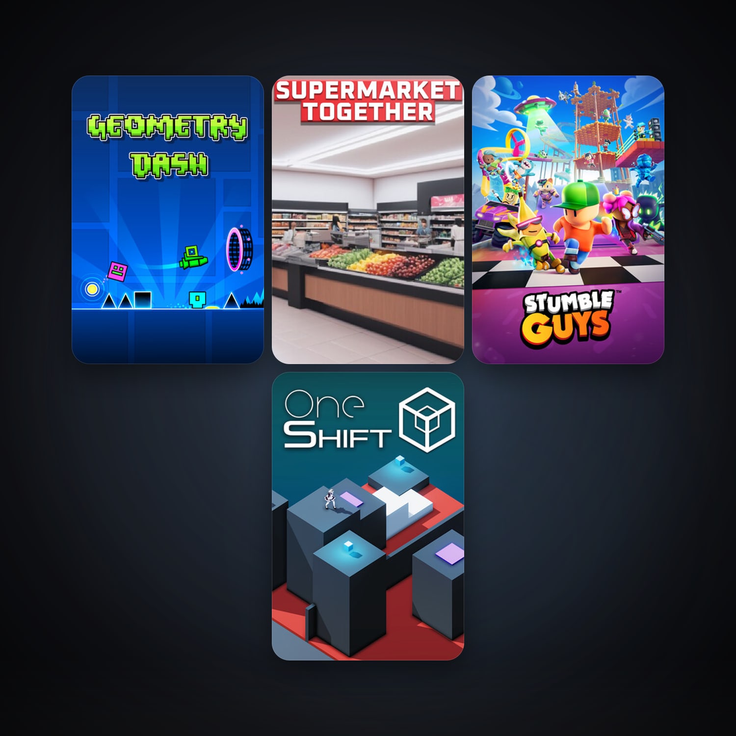 Geometry Dash + OneShift, 9 games, clean — HabibiAccounts