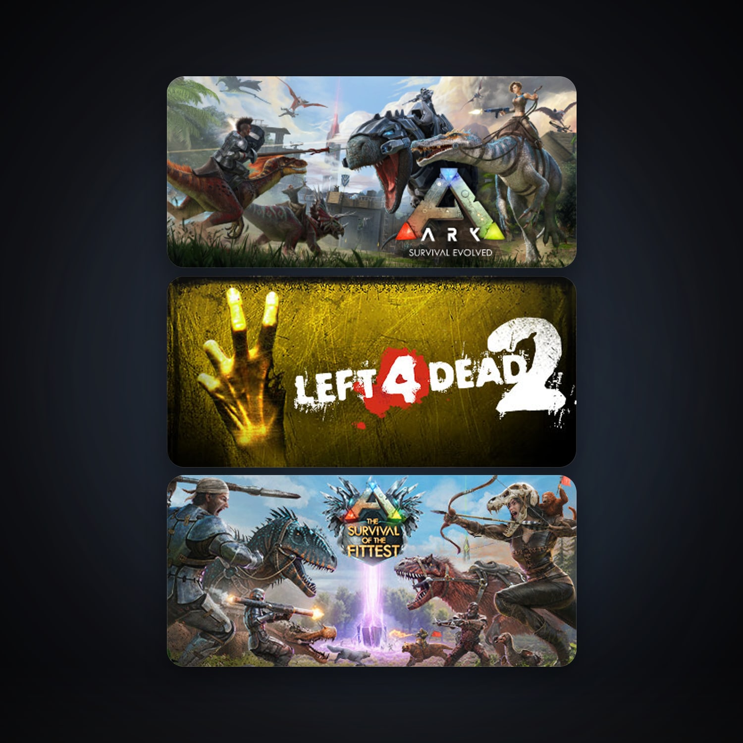 Left 4 Dead 2 + ARK: Survival Evolved, 3 games, clean — HabibiAccounts