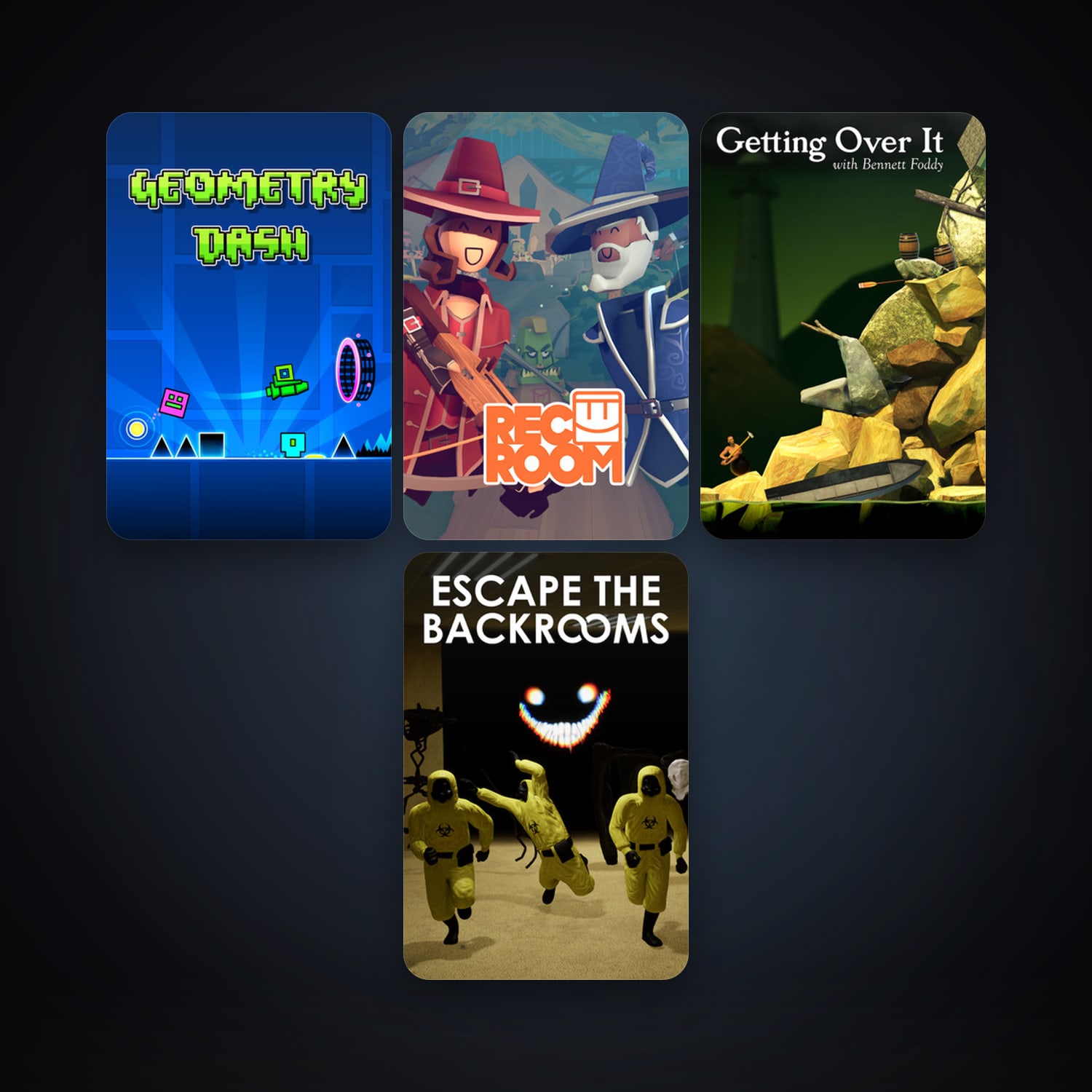Getting Over It with Bennett Foddy + Geometry Dash, 4 games, clean — HabibiAccounts