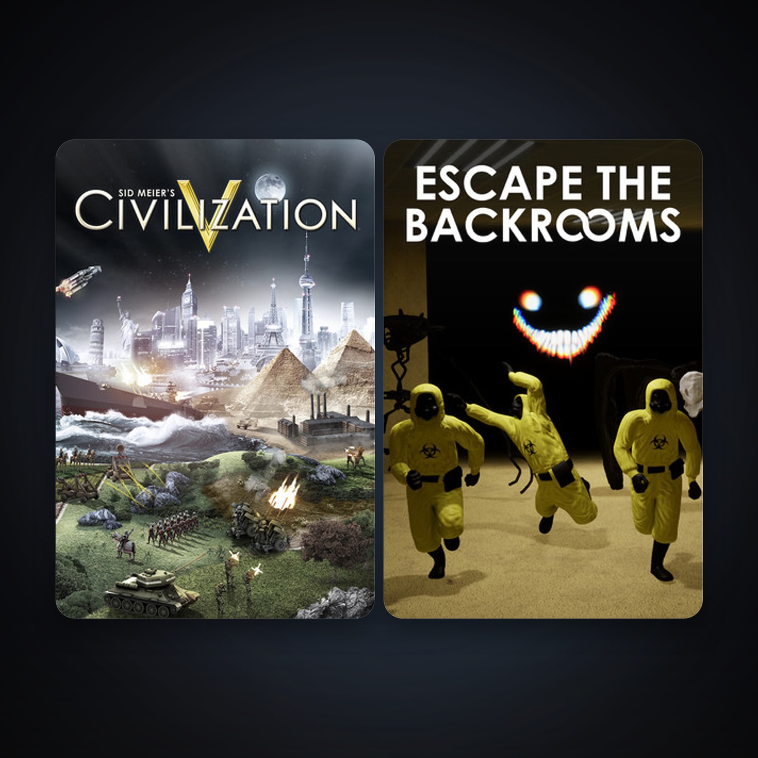 Sid Meier's Civilization V + Escape the Backrooms, 2 games, clean — HabibiAccounts