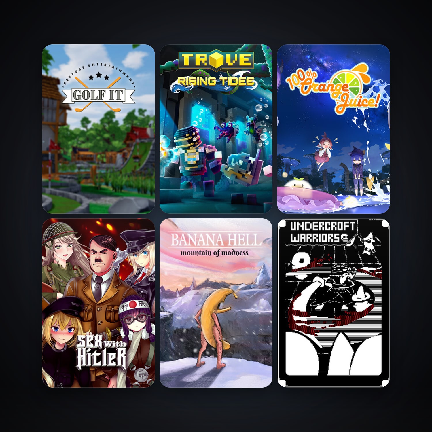 100% Orange Juice + Trove, 9 games, clean — HabibiAccounts