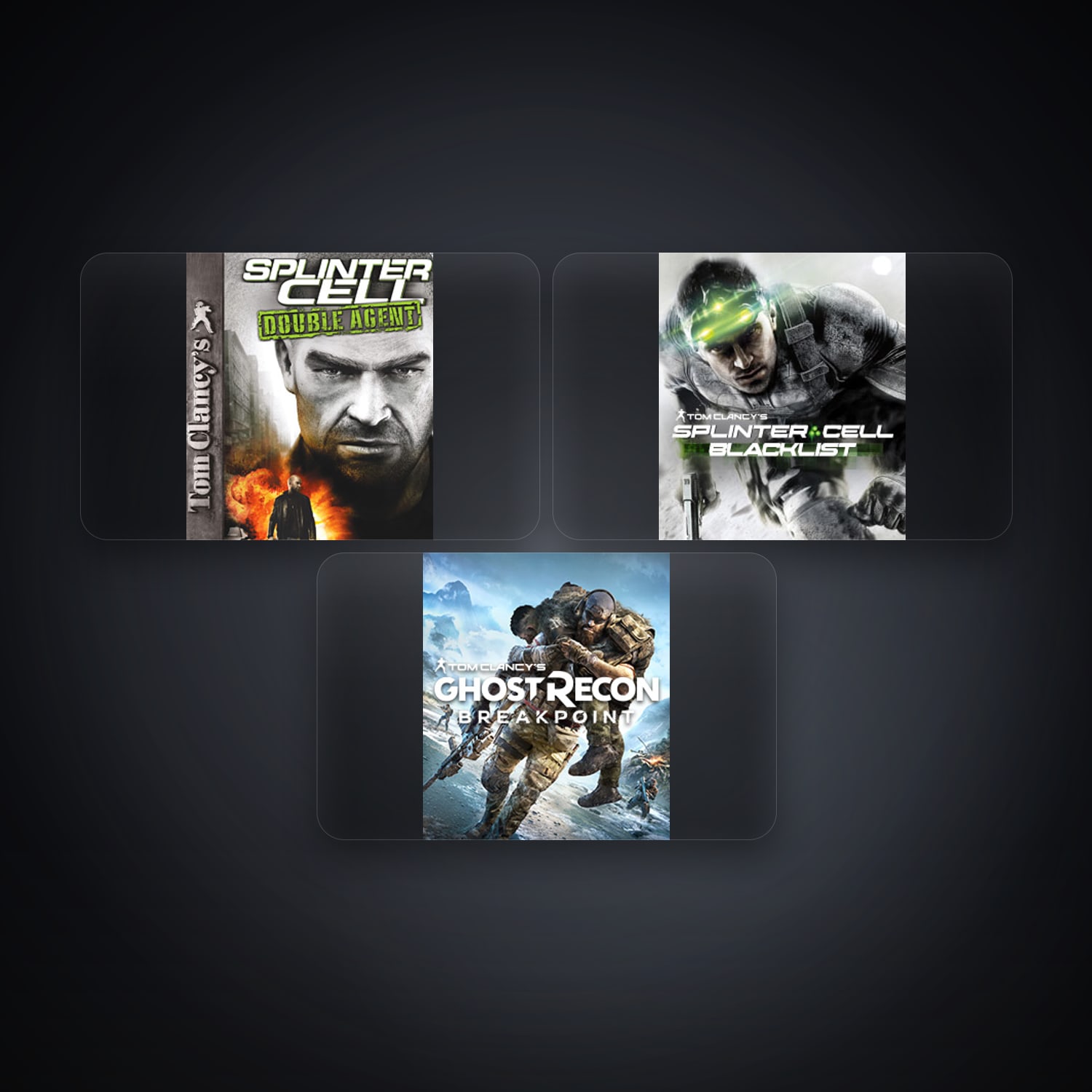 Ubisoft Tom Clancy's Splinter Cell Double Agent + Tom Clancy's Splinter Cell Blacklist — GB — 3 games — HabibiAccounts