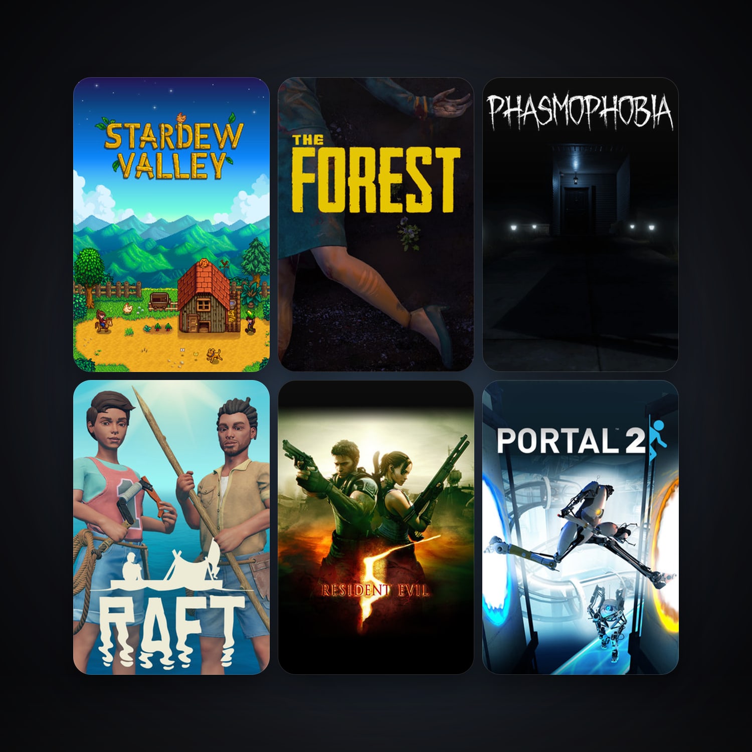 Portal 2 + Resident Evil 5, 32 games, clean — HabibiAccounts