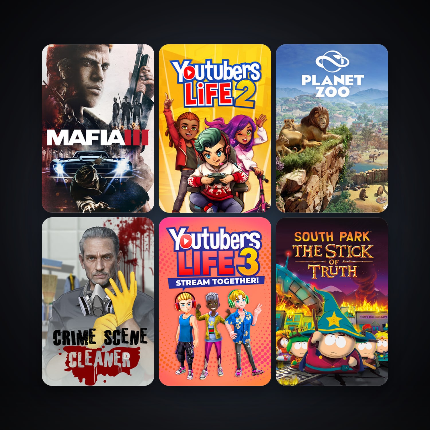 South Park: The Stick of Truth + Mafia III, 13 games, clean — HabibiAccounts