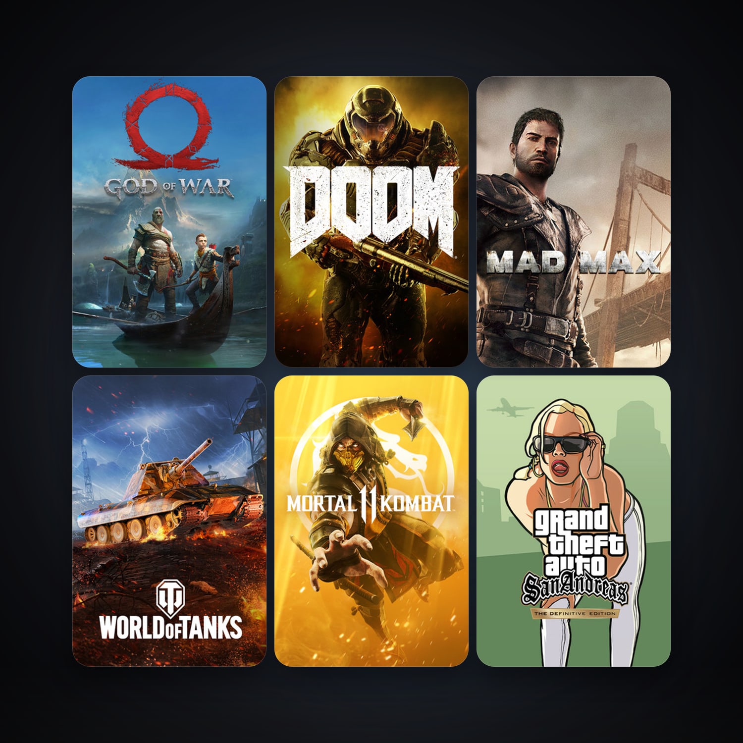 Mad Max + DOOM, 28 games, clean — HabibiAccounts