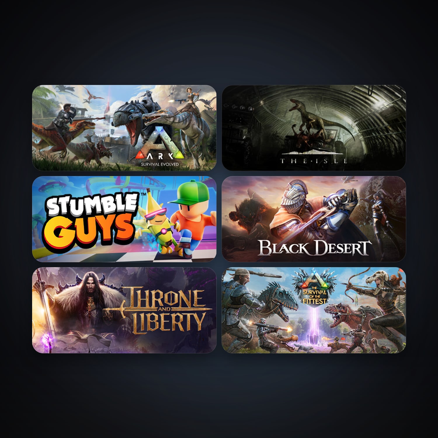 ARK: Survival Evolved + The Isle, 8 games, clean — HabibiAccounts