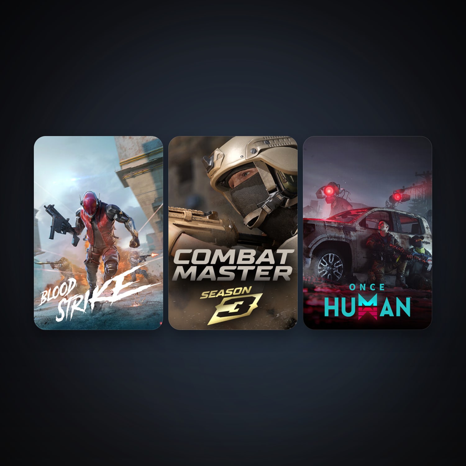 Once Human + Combat Master: Season 1, 5 games, clean — HabibiAccounts