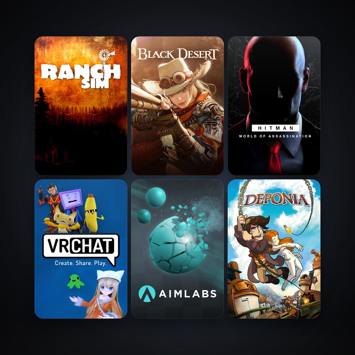 Deponia + VRChat, 26 games, clean — HabibiAccounts