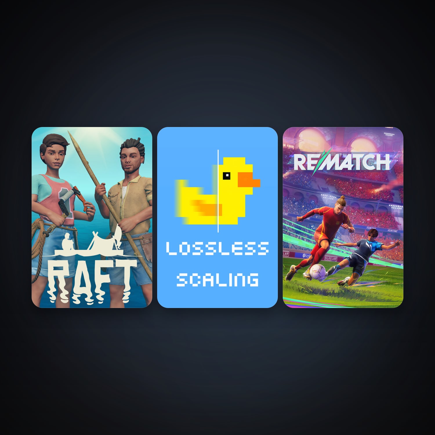 Raft + Lossless Scaling, 5 games, clean — HabibiAccounts