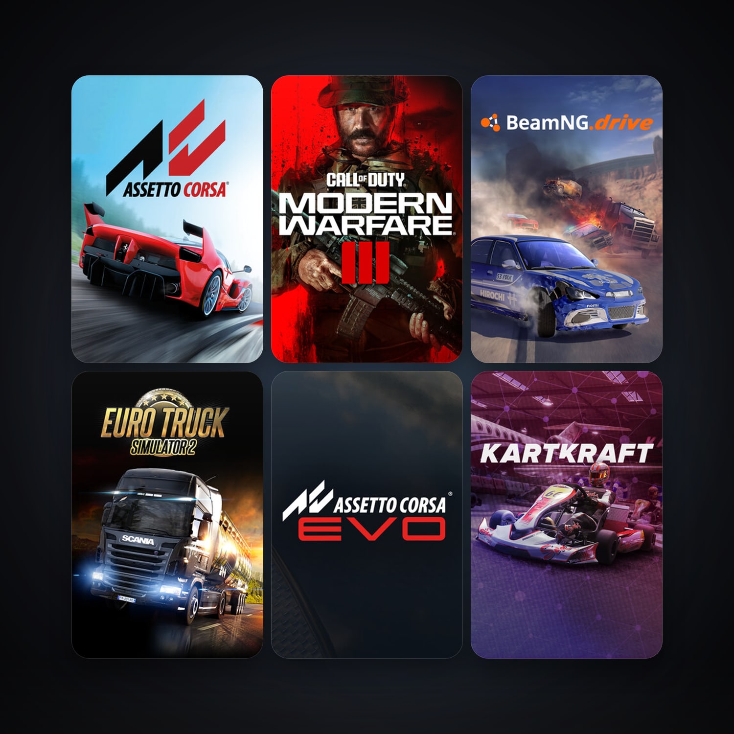 Euro Truck Simulator 2 + Assetto Corsa, 13 games, clean — HabibiAccounts