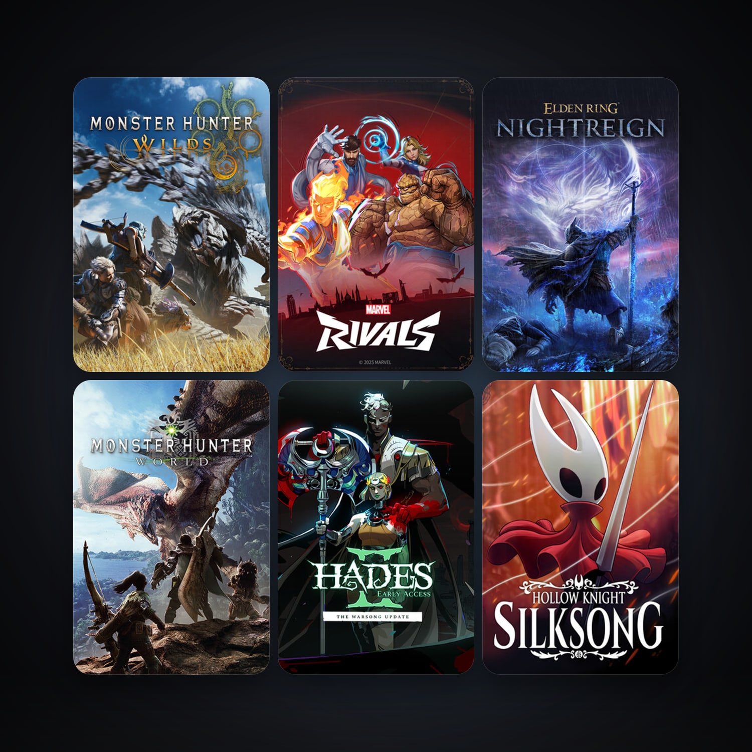 MONSTER HUNTER: WORLD + Hollow Knight: Silksong, 24 games, clean — HabibiAccounts
