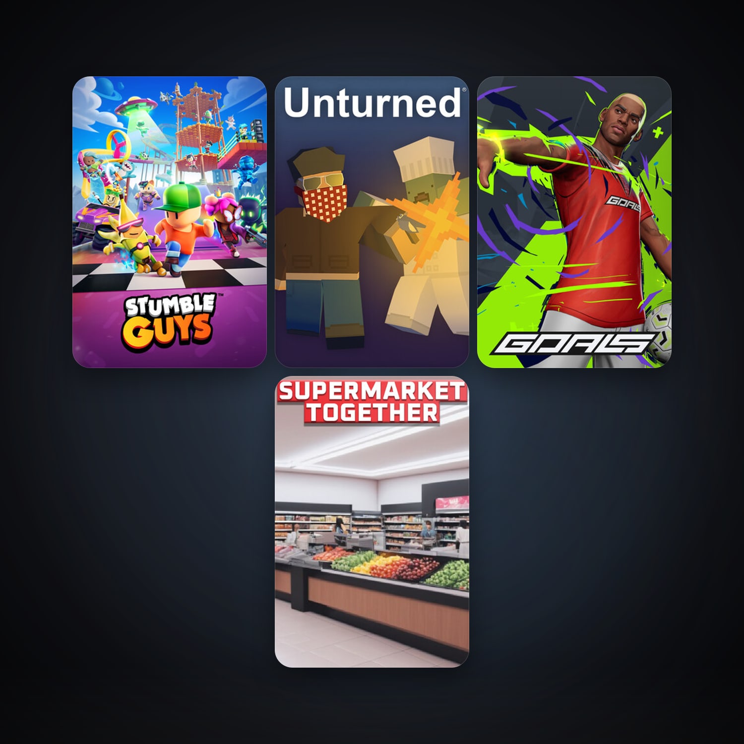 Unturned + Stumble Guys, 13 games, clean — HabibiAccounts